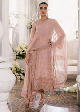 Ensembles By Azure Embroidered Chiffon 3 Piece Unstitched Suit AZU24EF ES-053 NECTARINE